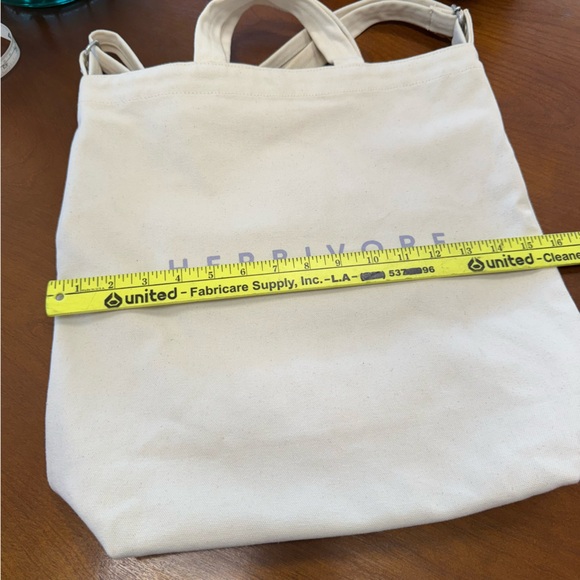 New Baggu Herbivore duck tote bag Levander writing Natural Canvas Recycle Cotto - Picture 7 of 14